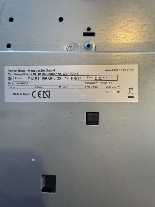 Plyta indukcyjna Bosh