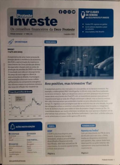 8 Boletins semanais da Proteste Investe (Deco)  4º trimeste de 2023