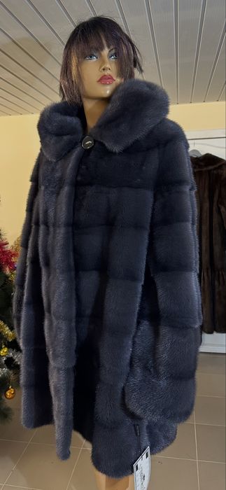 Рр 60+. Батал. Норковая шуба ‘ синий джинс ’ VG. Греция