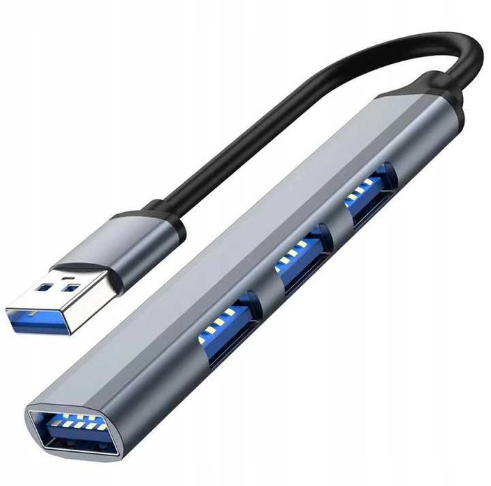 Szybki HUB Rozdzielacz Adapter Portów 4x USB Rozgałęźnik USB 3.0 SLIM