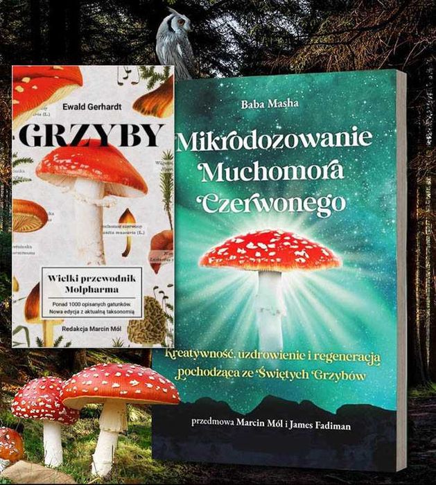 2 książki: Grzyby + Mikrodozowanie Muchomora czerwonego - Baba masha