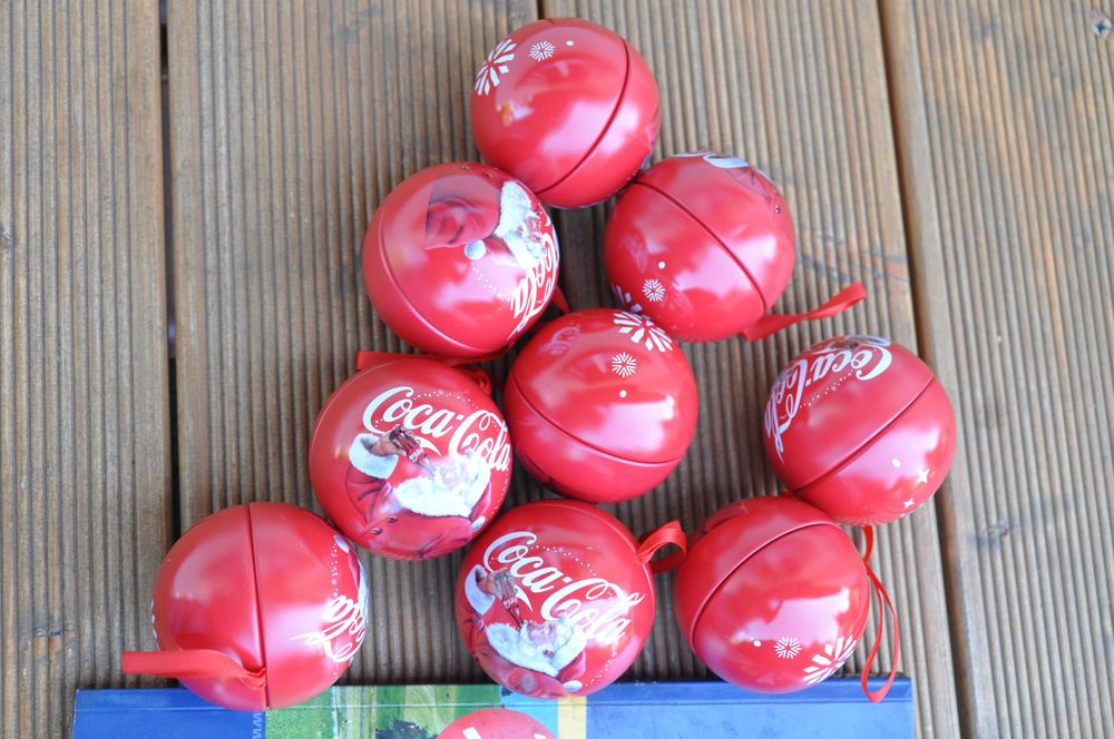 Bąbki choinkowe, coca cola, ozdoby
