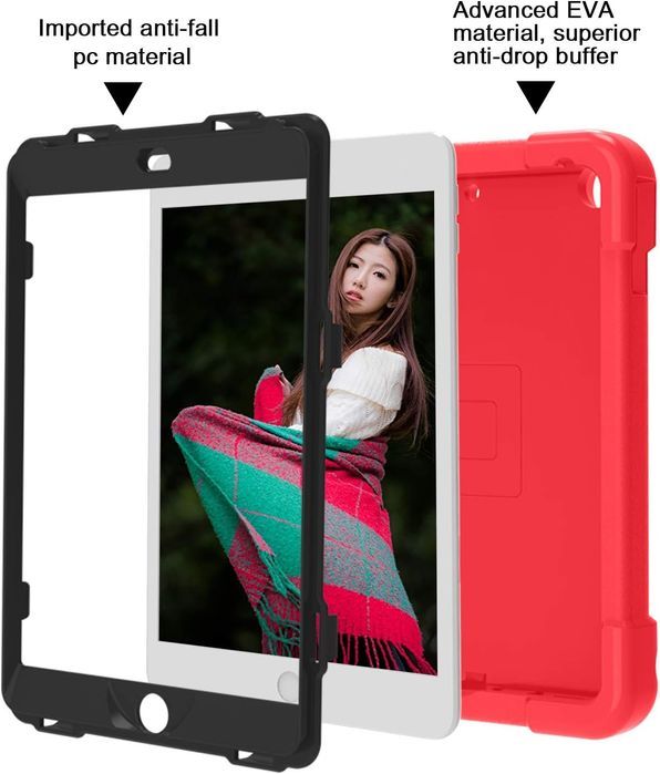 Etui do iPad Mini 5/4 7.9" Pancerne z Obrotową Podstawką Czerwone