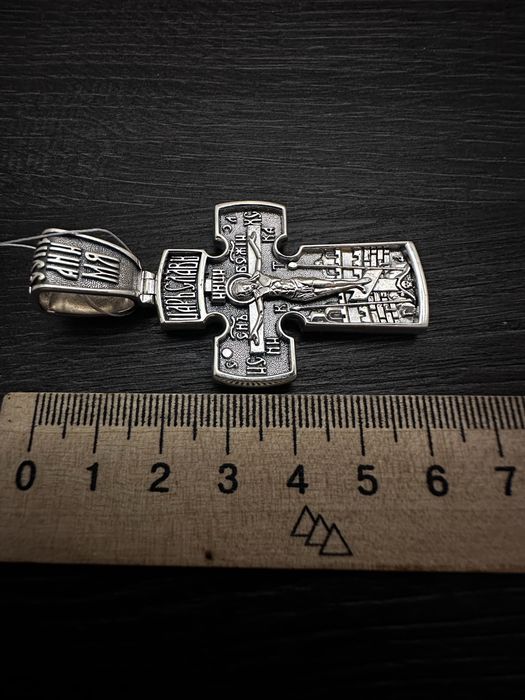 Серебряный крест 925 пробы для большой цепи. Архангел