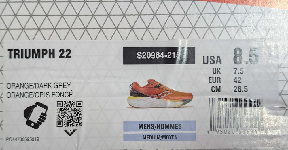 Saucony Triumph 22, Розмір 42,44 бігові кросівки.