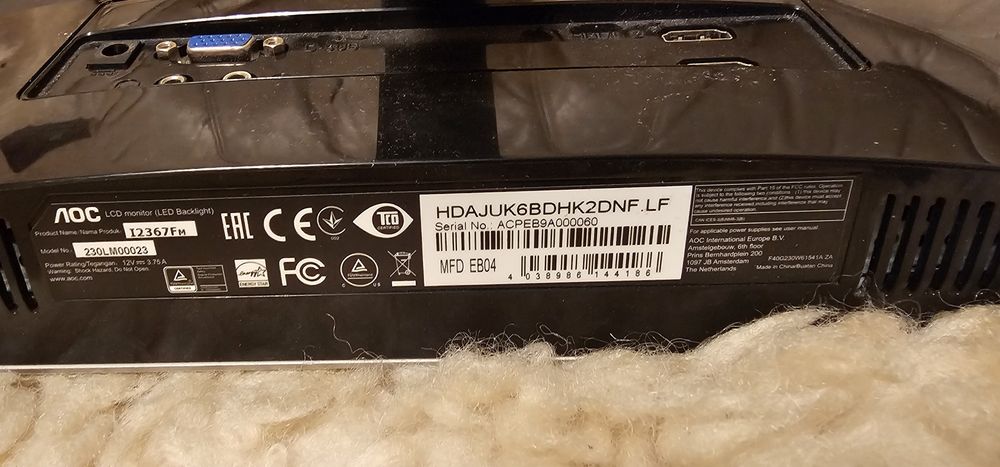 Продам монитор AOC 23" модель 230LM00023