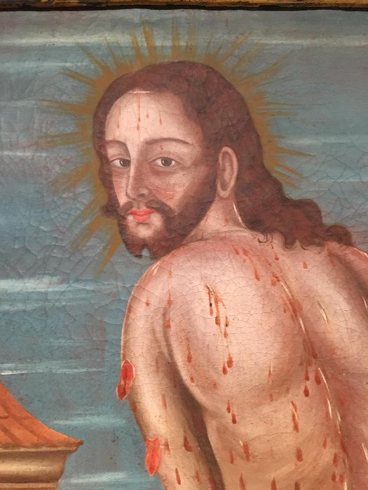 Pintura a óleo de Jesus do Sec. XVI / XVII