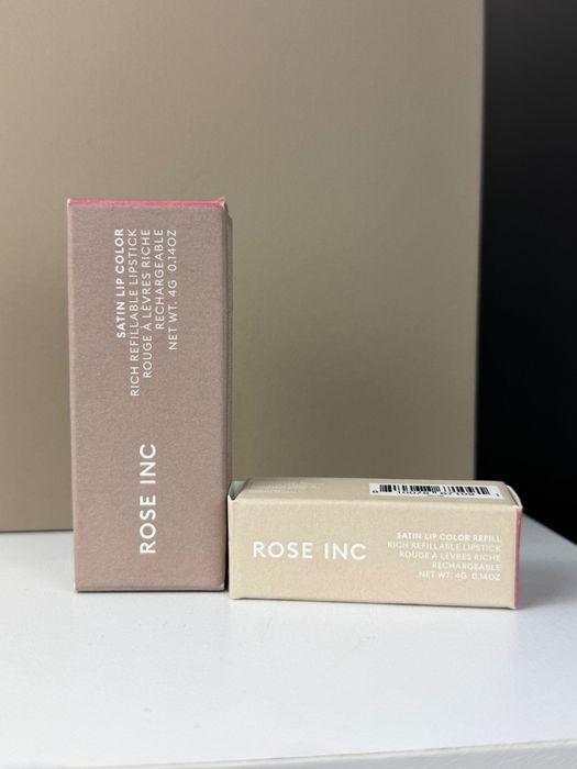 Rose Inc Satin Lip Color Rich Refillable Lipstick Demure szminka + refil