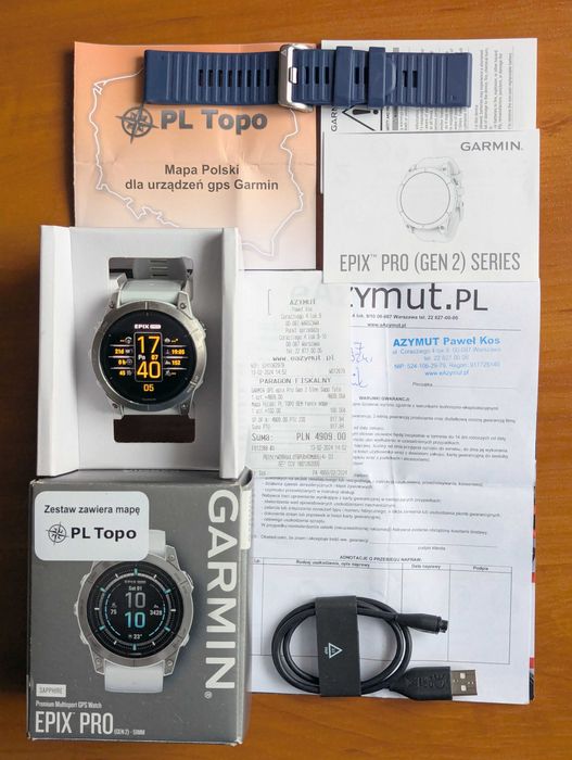 ‼️Garmin Epix Pro Gen2 51mm Sapphire - gwarancja + PL Topo + szlaki!