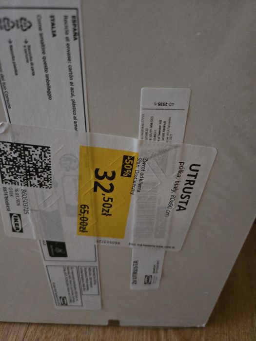 Pólka ikea maximera 80 x 60 biała 60 x 60