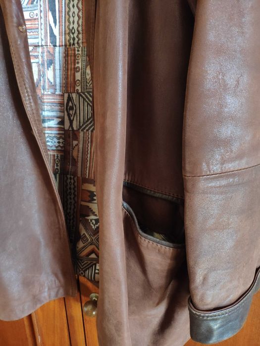 Casaco Castanho em pele genuína Filipele - Alta Costura