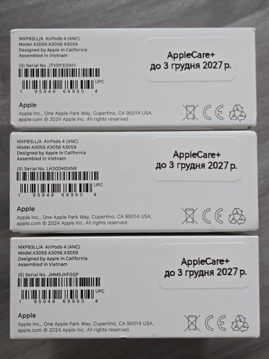 Apple AirPods 4 with ANC (MXP93) + Apple Care 2 роки (до 03.12.2027)