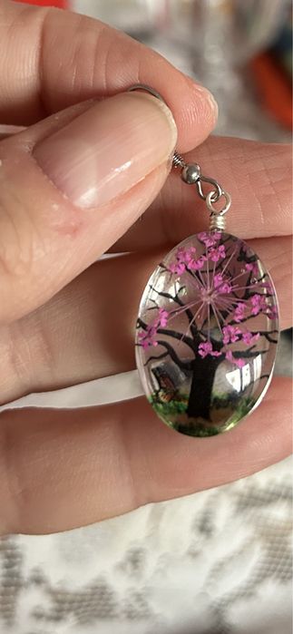 Angielskie kolczyki szklane.