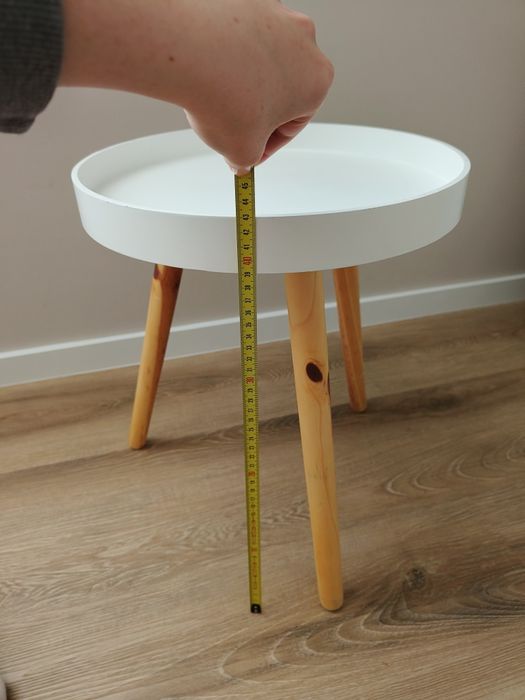 Stolik nocny biały etażerka