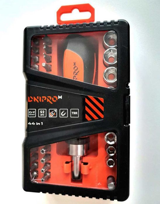 НОВИЙ КОМПЛЕКТ Набір викруток Dnipro-M з насадками S2 44 шт.