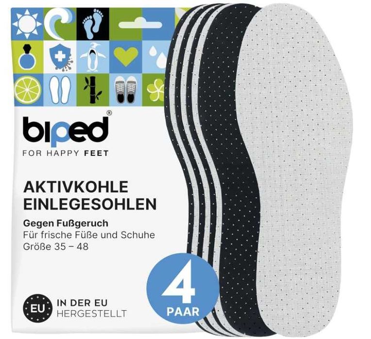 Przeciwpotowe wkładki do butów z węglem aktywnym r. 34-35 3 pary BIPED