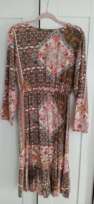 Sukienka midi w stylu boho, r. S