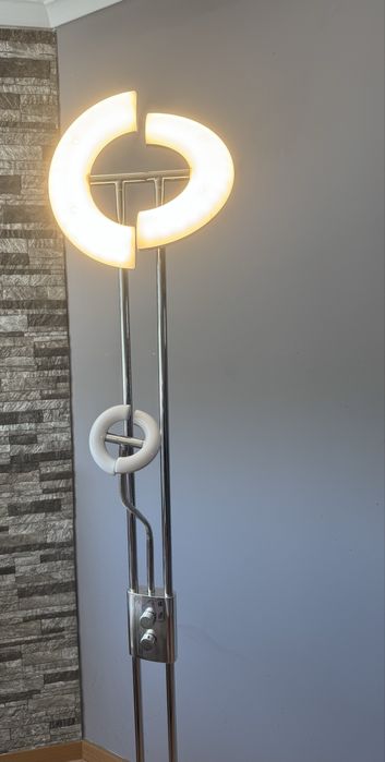 Candeeiro de Pé LED Regulável com Luz de Leitura