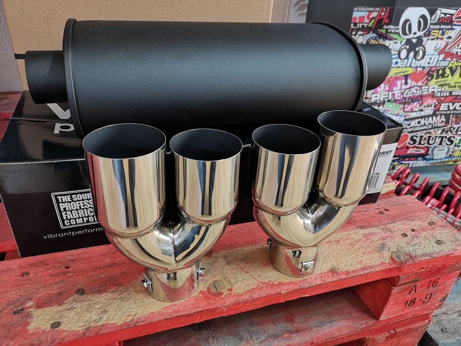 Ponteira de Escape Inox Dupla 2x75mm - Nova