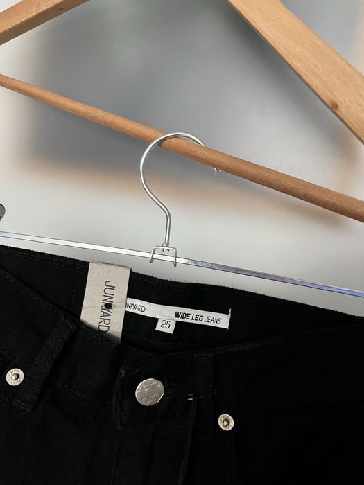Nowe czarne jeansy damskie Junkyard 25 wide leg szerokie