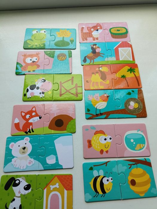 дитячий пазл "PUZZLE duo WHERE ANIMALS LIVE" для дітей віком від 3 рок