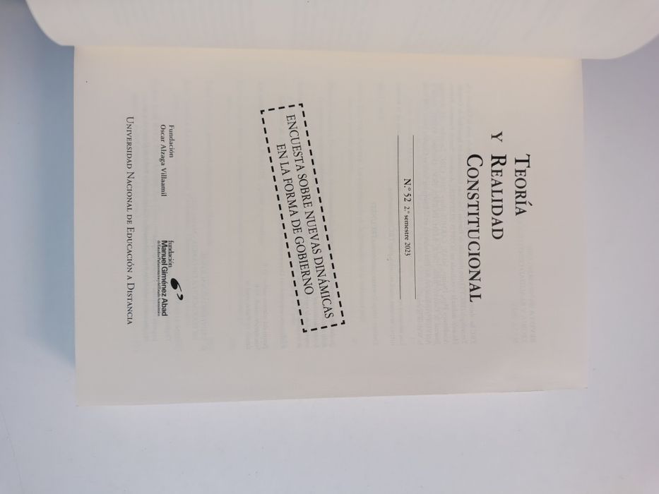Teoría y Realidade Constitucional n° 52

N° 52 2° Semestre 2023

Sem a