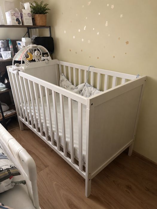 Łóżeczko dziecięce ikea sundvik, 120x60 cm, białe