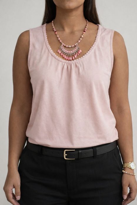 Top / camisola cor de rosa - Punto Roma - Tamanho L