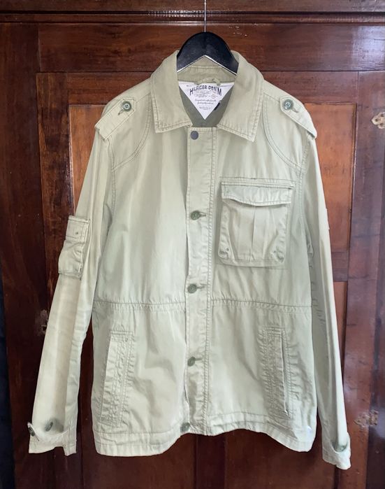 Oliwkowa khaki jasno zielona bawełniana kurtka Tommy Hilfiger