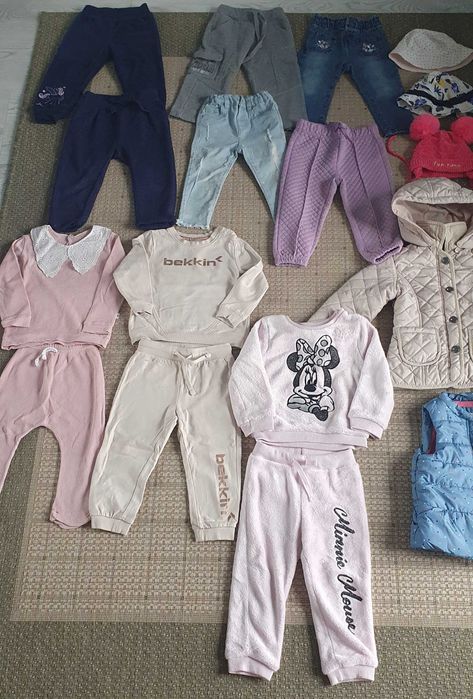 Komplety dla dziewczynki, spodenki, kurtka, bezrękawnik 80-92