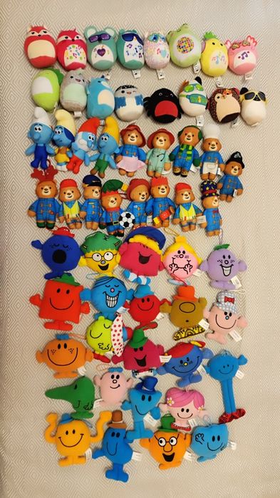 М'які іграшки Паддінгтон, Макдональдс, смурфики,Squishmallows хепі міл