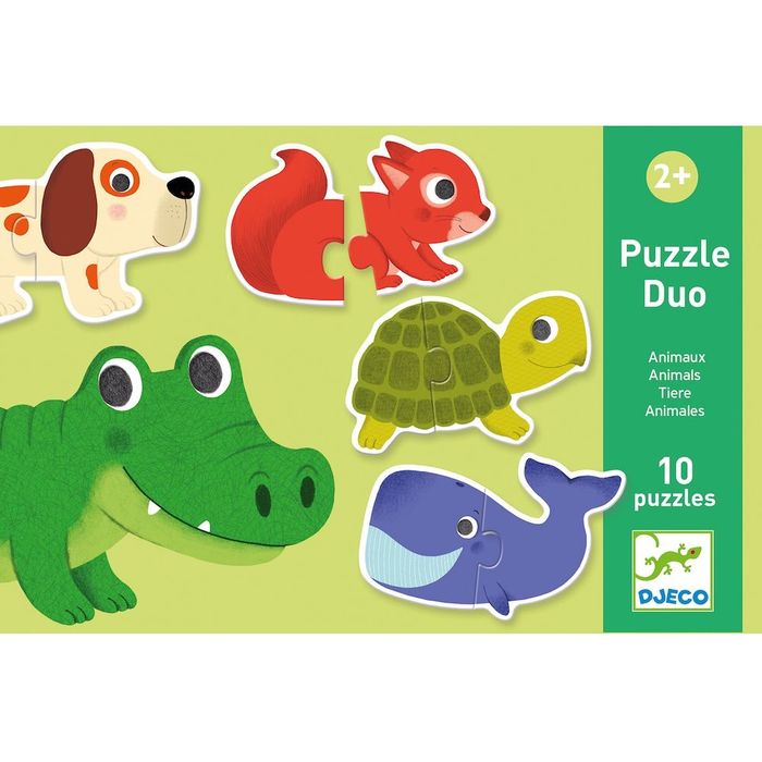 Развивающие пазлы-половинки Djeco Puzzle Duo Животные (Animaux) оригинал