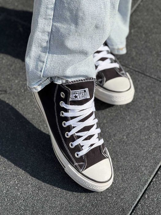 Яскраві чорні класичні кеди конверс converse all star 36-41р. модель унісекс!