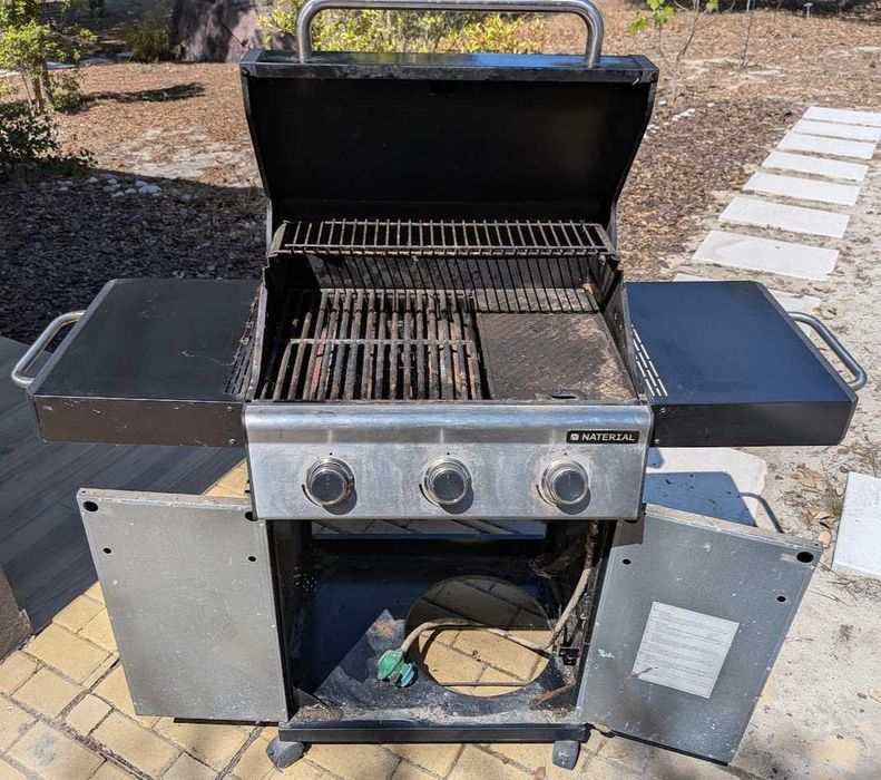 Barbecue a gás com 3 queimadores 128x53x115 cm Naterial