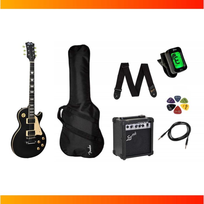 Gitara elektryczna Ever Play Les Paul czarna + wzmacniacz / zestaw XXL