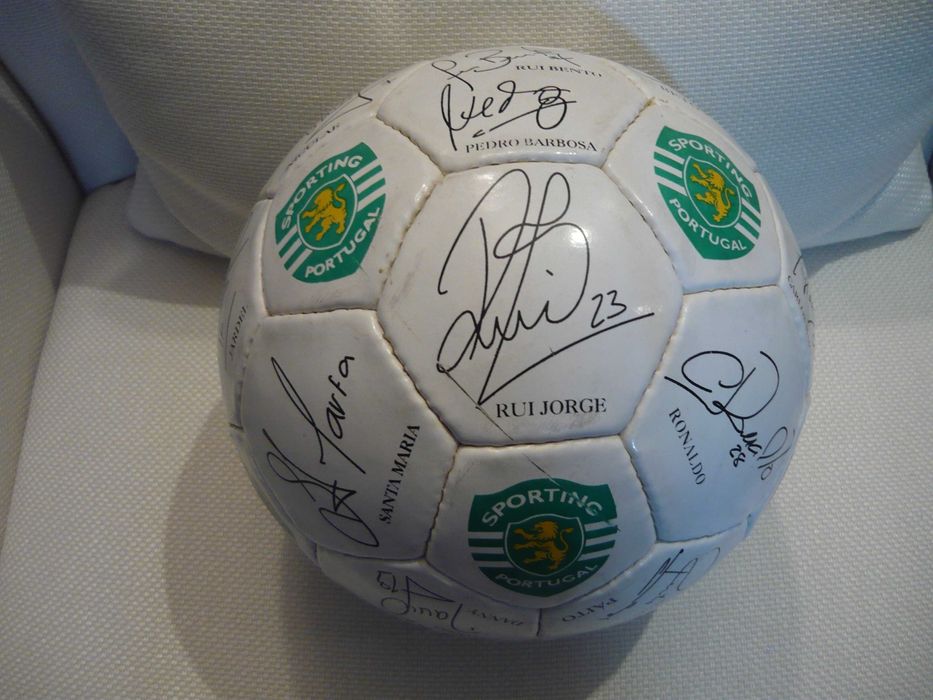 Bola SCP Oficial - Autografo Cristiano Ronaldo 2002/03 Colecionadores