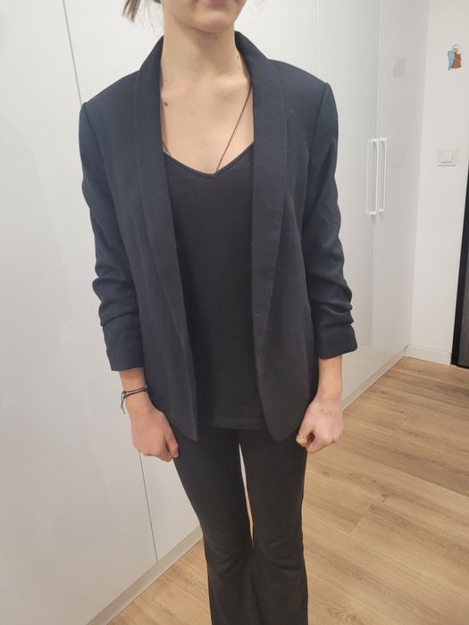 Marynarka damska z h&m, 38, czarna z rękawem 3/4