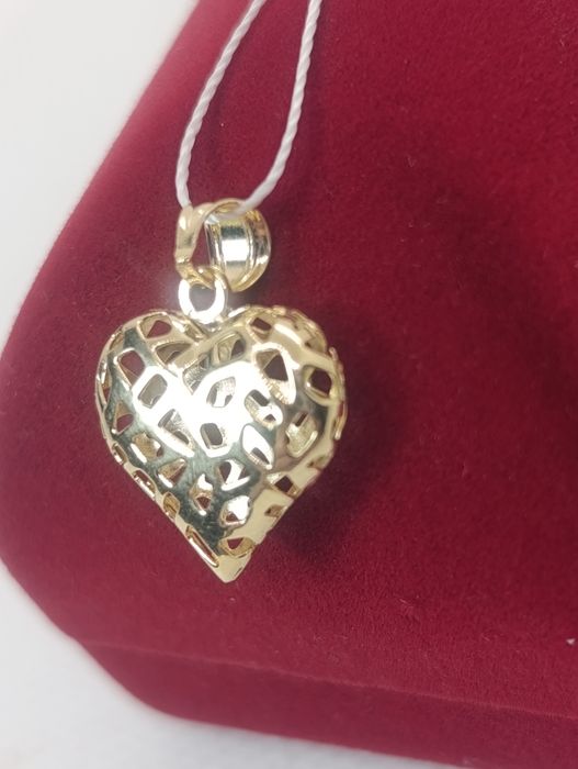 Złota zawieszka wisiorek w formie serduszka złoto próby 585° 14k