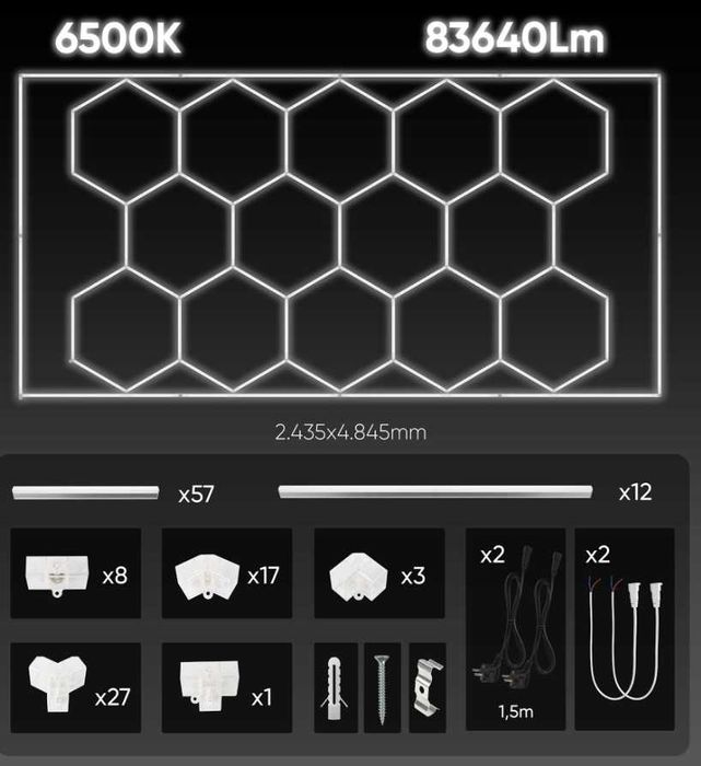 CONJ. CANDEEIRO DE TECTO HEXAGONAIS- REF: 54805