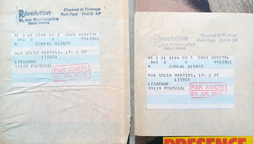 Revistas Révolution de 1982 dirigidas a Álvaro Cunhal
