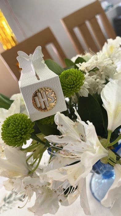 Podziękowania dla gości Komunia Święta .Pudełeczko na Rafaello.