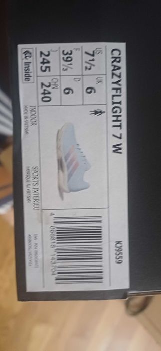 Início / Sapatilhas de voleibol (39,1/3) para mulher adidas Crazyflight 7 Mid