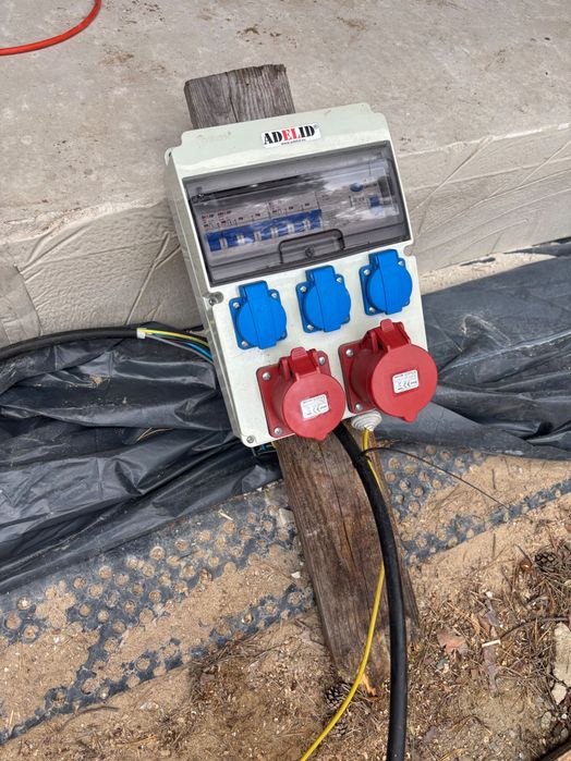 Rozdzielnia budowlana, erbetka, prowizorka, skrzynka elektryczna