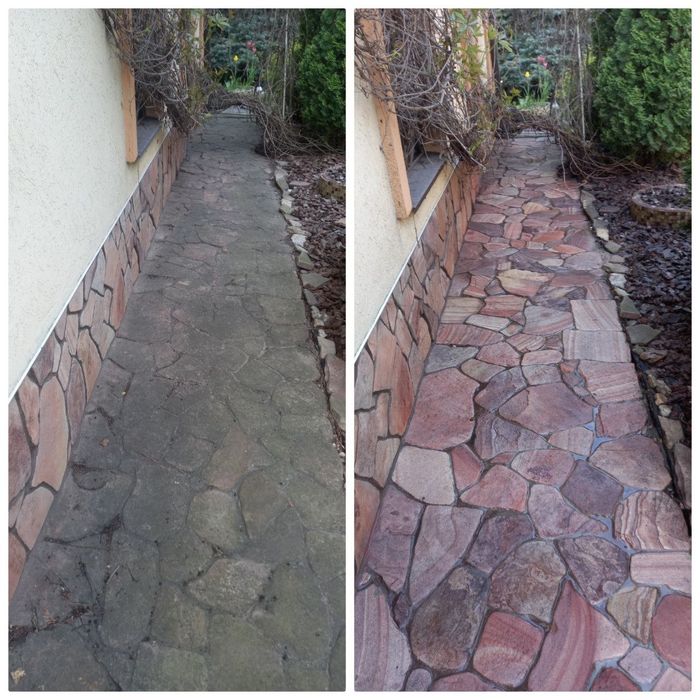 Чистка/миття бруківки, плитки, фасадів, дахів.