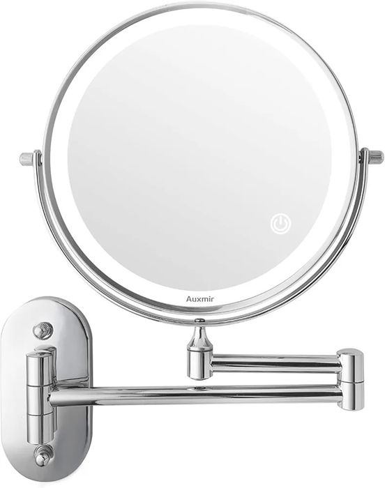 Auxmir Lustro powiększające Ścienne x10, Lusterko ścienne LED z 3 tryb