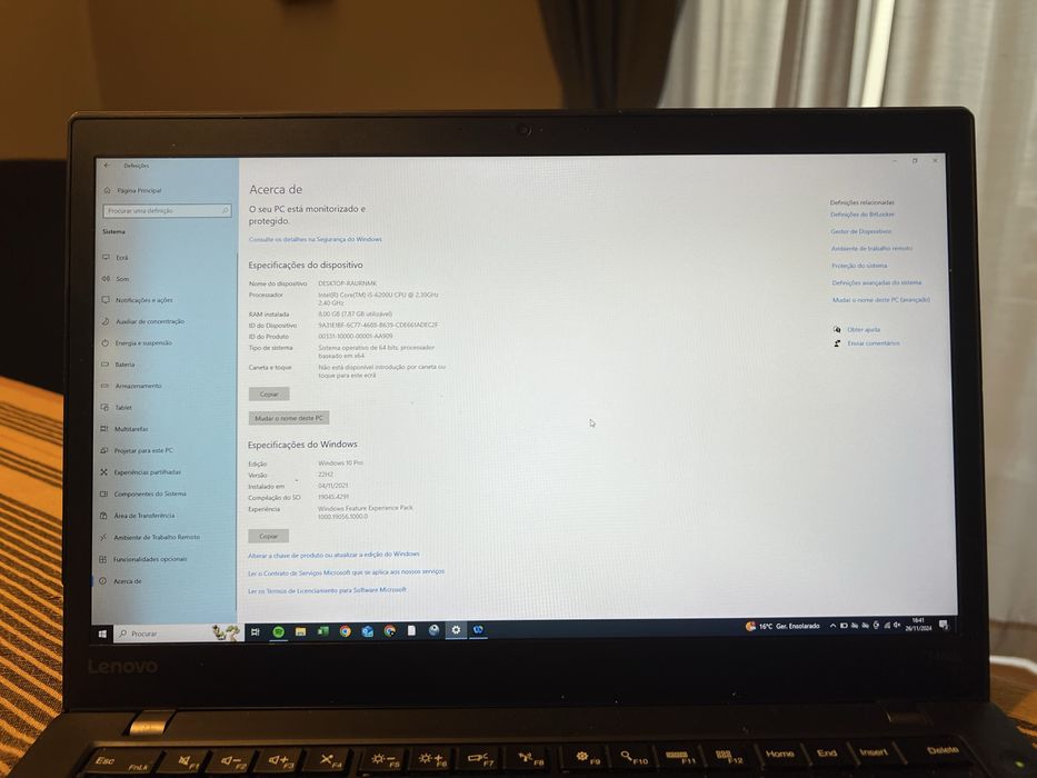 Computador Portatil LENOVO THINKPAD T460S