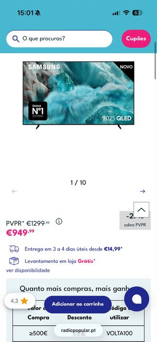 TV Samsung 75 “.