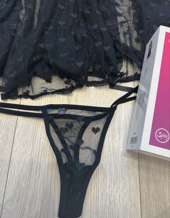 Piżama plus stringi w serduszka obsessive spicy nowe rozmiar s/m