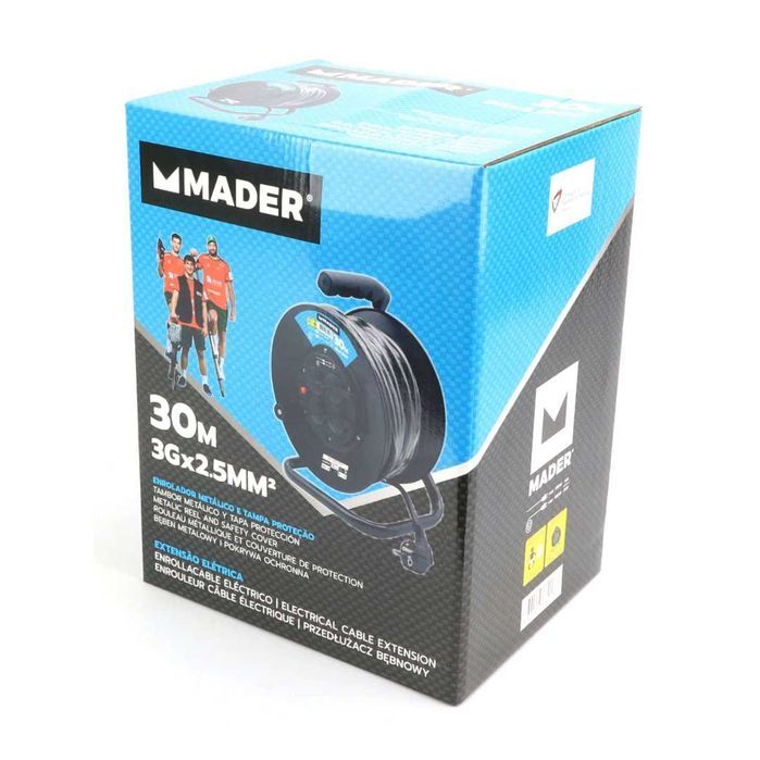 Extensão Elétrica c/Enrolador 30 Mts MADER. AP28