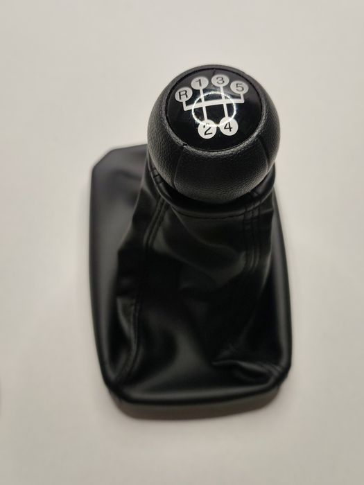 Manete Fole Mudanças Opel Meriva A Moca Alavanca Caixa Velocidades Punho 5v Coifa Pega Forro Couro Topo Preto Cromado Novo